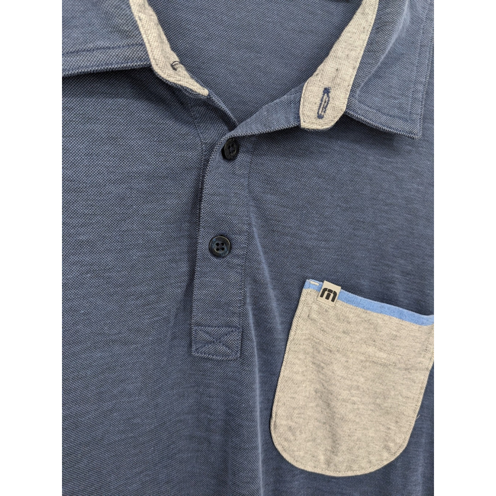 Travis Mathew Polo Shirt Mens Large Blue Gray Golf‎ - Picture 4 of 12